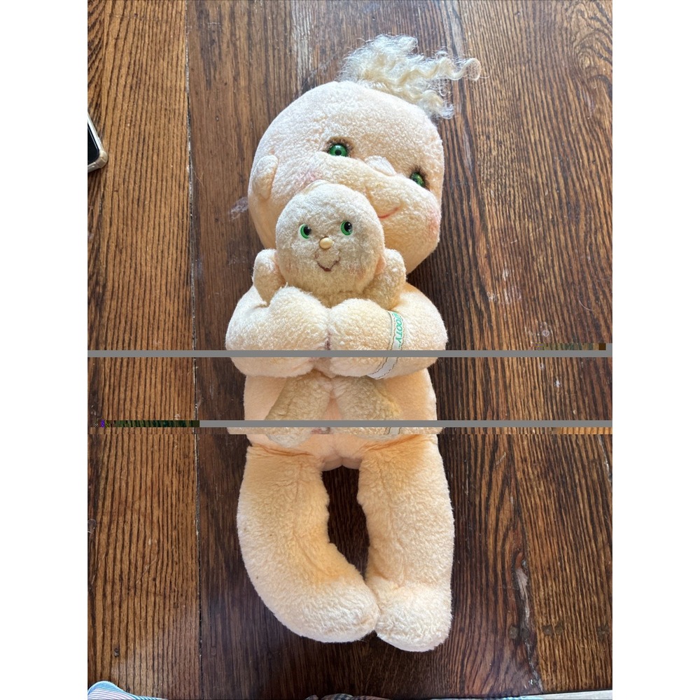 Vtg Kenner 1985 Hugga Bunch Huggins Plush Doll with Baby Hugglet Hug-a-bye Read